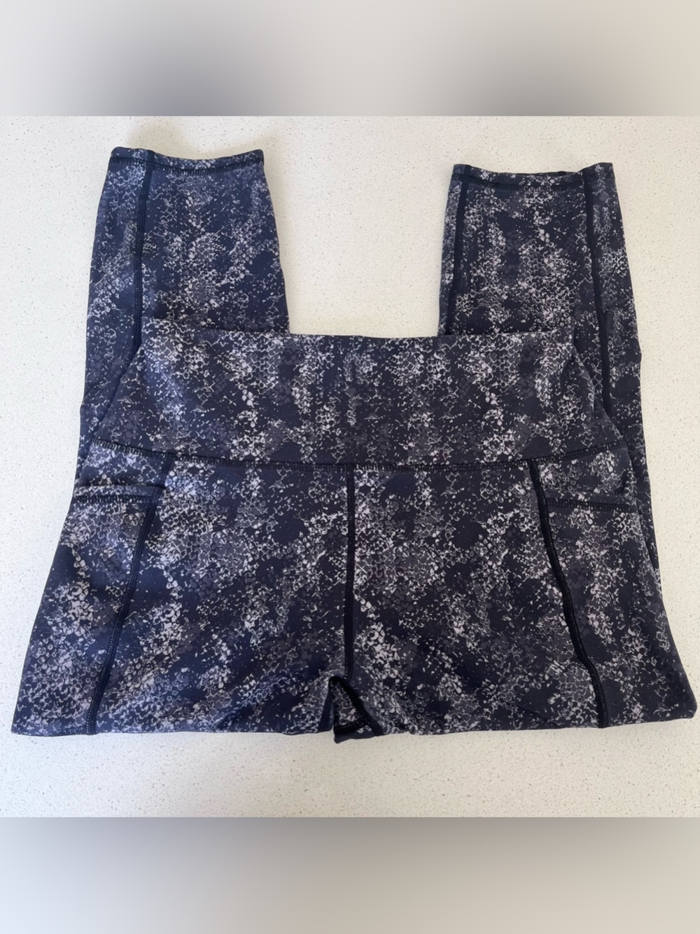 RBX Navy and Gray Abstract Print Leggings
